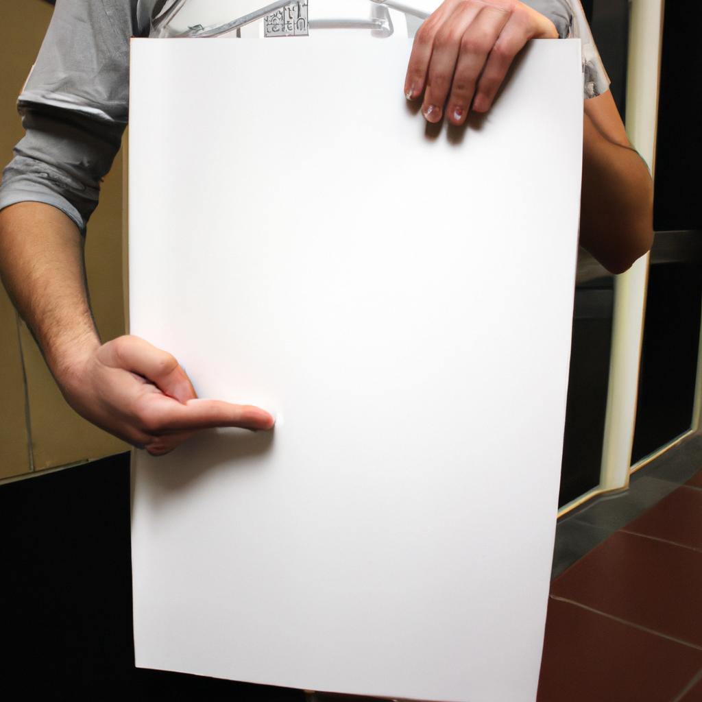 Person holding a print advertisement